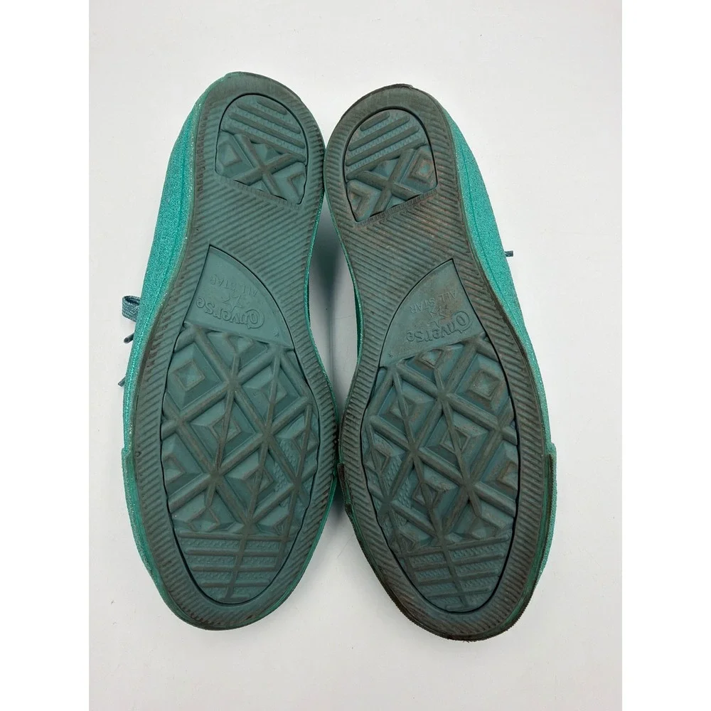 Converse Chuck Taylor All Star Low Teal‎ Green Glitter Sneakers Womens 6 164813C